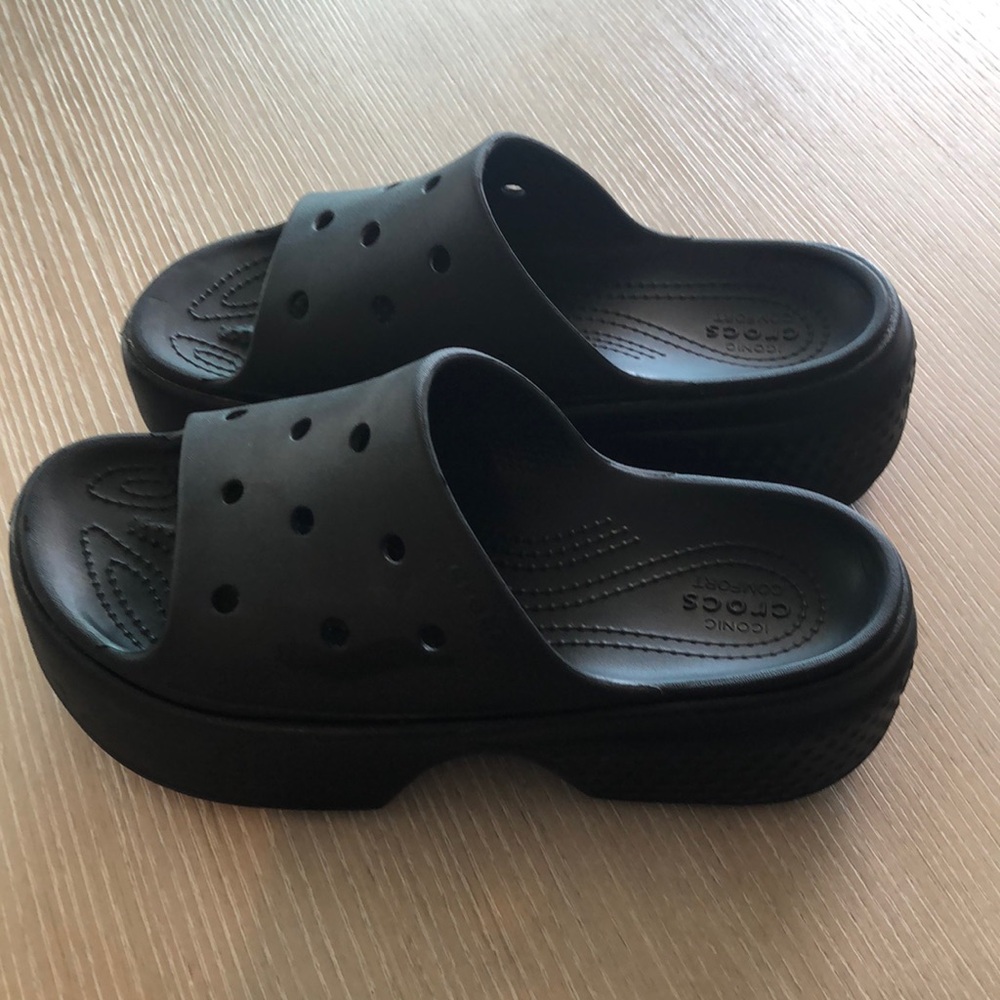CROCS Stomps Black Sandals